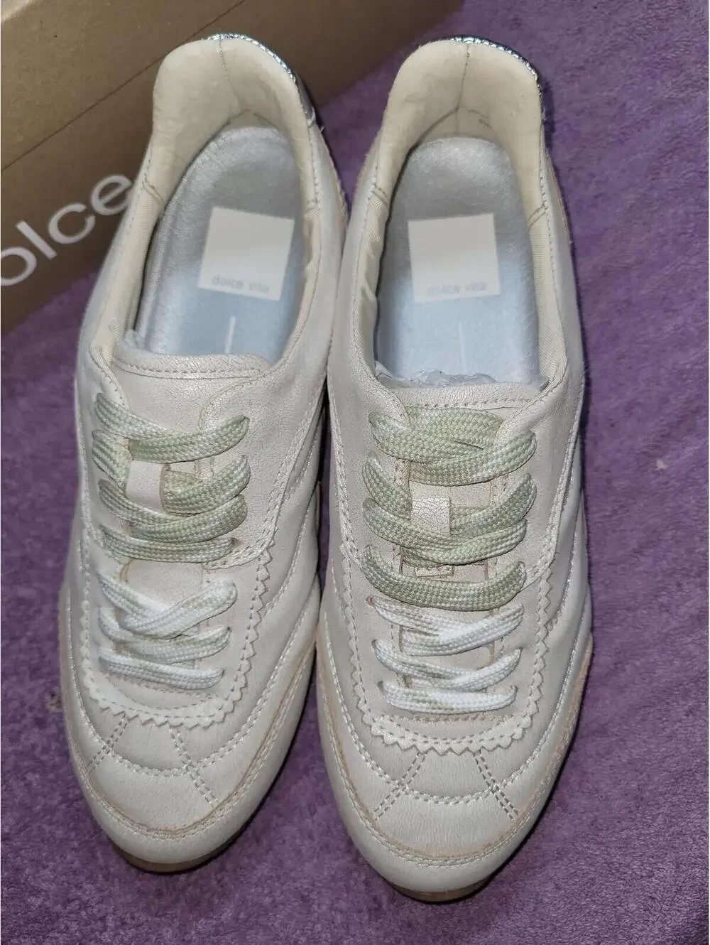 Dolce Vita Women’s Laini Off Whitecrackled Leather Sz 7.5 Med NWBox MSRP $140